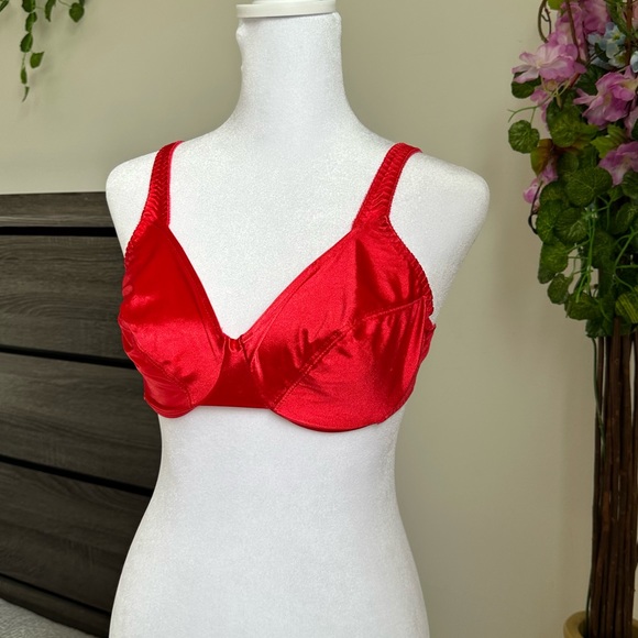 Vintage Vassarette red satin bra - Picture 3 of 5